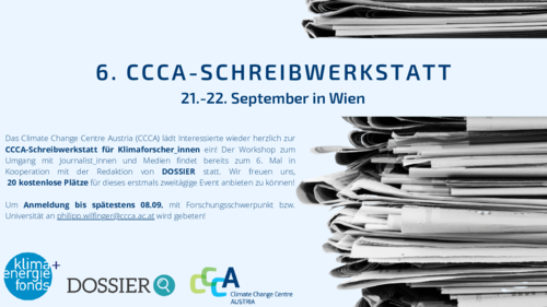 Einladungsschreiben zur 6. CCCA-Schreibwerkstatt im September 2022 in Wien